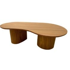 Imagem de Mesa De Centro Cone Orgânica Oval 160x90 Cm Com 2 Base Madeira Freijó Tampo Freijó