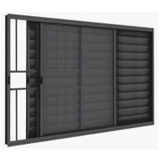 Imagem de Janela Veneziana Alumínio 100 X 100 X 8 Cm Grade 3 Folhas V. Boreal Es