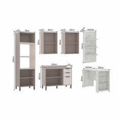 Imagem de Cozinha Completa 6 Peças Bancada E Tampo Stylo Luciane Móveis Cinammon/beige