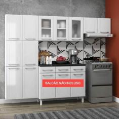 Imagem de Cozinha Compacta Aço Topázio 11 Portas 6 Prateleiras Branco - Telasul