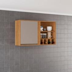 Imagem de Armário para Cozinha Aéreo 1 Porta Pérola Cinamomo/off White