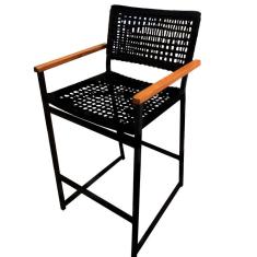 Imagem de Banqueta Modelo Perpétua Em Corda Náutica Preto/preto