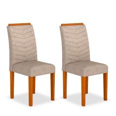 Imagem de Kit 02 Cadeiras Lisboa Wood Cinamomo/ Capuccino - Moveis Arapongas