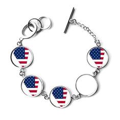 Imagem de DIYthinker Pulseira de corrente em formato de bandeira de Nevada com mapa de estrelas e estrelas