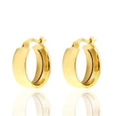 Imagem de Brinco de Argola de Ouro 18k 4mm Lisa Grossa Média