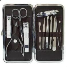 Imagem de Cortador De Unha Kit Masculino Feminino 12Pc Manicure Tesoura - Minime