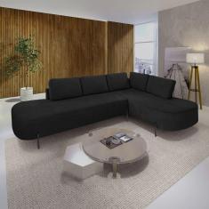 Imagem de Sofá de Canto Luna Orgânico 265 cm Para Sala de Estar Preto