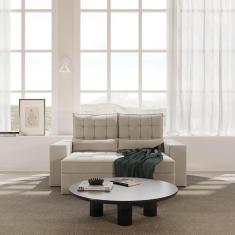 Imagem de Sofá Retrátil e Reclinável 3 Lugares 190cm Embaúba Extra Cabecasa Madeiramadeira Bege Fosco