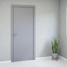 Imagem de Kit Porta Completa com Ferragens 74x213x14 Direita Cinza