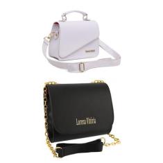 Imagem de Bolsa feminina kit 2 bolsas alça transversal - ZBOLSAS, Mini, Bg branc