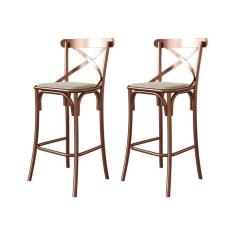 Imagem de Kit 2 Banquetas Katrina Em Aço Cobre Preto