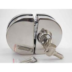 Imagem de Fechadura Inox Pressao Porta Vidro Vidro Blindex Redonda