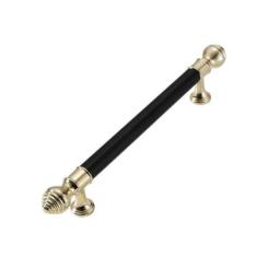 Imagem de 1pc armário alças ouro cinza porta do armário de cozinha puxa puxadores de gaveta móveis ferragem, ouro preto 128mm