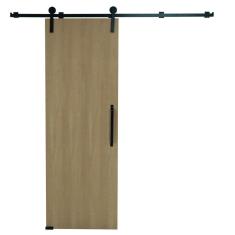 Imagem de Porta Celeiro De Correr Verniz Kit Preto 210x70
