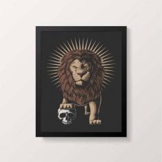 Imagem de Quadro Decorativo Leão Com Caveira 45X34Cm
