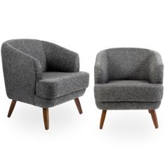 Imagem de Kit 2 Poltronas Decorativas Gana Rústico Chumbo