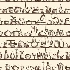 Imagem de Papel De Parede Adesivo Lavável Prateleira Vintage 18M