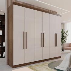 Imagem de Guarda-roupa Casal 6 Portas 3 Gavetas Roma Espresso Móveis Imbuia/Off White