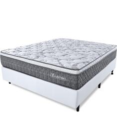 Imagem de Cama Box Casal Colchão Mola Ensacada e Pillow top de Espuma Viscoelástico 138x188x61cm Smart Spring - bf Colchões
