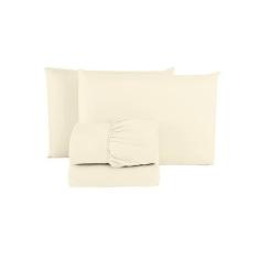 Imagem de Kit Roupa Cama Queen 100% Algodão 4 Peças Percal 200 Fios Hotel Pousad