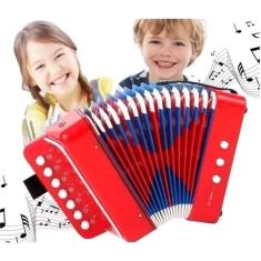 Imagem de Sanfona de Brinquedo Instrumento Musical Infantil Acordeon 3 Baixos