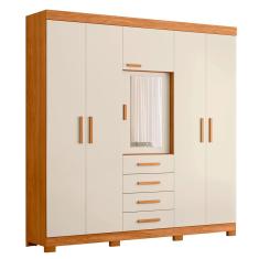 Imagem de Guarda Roupa Virtus Casal 5 Portas com Espelho Albatroz