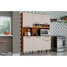 Imagem de Cozinha Completa Pinot 6 Portas e 1 Gaveta 73cm Amendoa/Off White - Ronipa