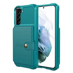 Imagem de Estojo de couro carteira magnética para Samsung Galaxy S22 Ultra S21 S20 Plus S21FE A12 A52 A52S A72 A12 A33 A53 A73 Stand Card Cover, verde, para Galaxy S21 Ultra