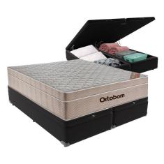 Imagem de Airtech Colchão Ortobom Queen Com Baú Bege Springpocket Cor:preto