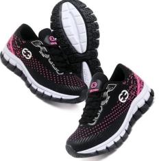 Imagem de Tênis Infantil Feminino Preto Pink