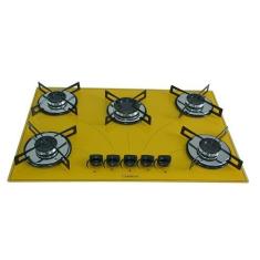 Imagem de Fogão Cooktop Premium Gás 5 Bocas Ultra Chama 127v/220v Amarelo
