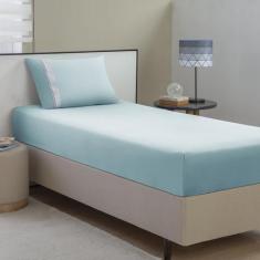 Imagem de Lençol Malha Solteiro Liso C/ Elástico + 01 Porta Travesseiro - Textil