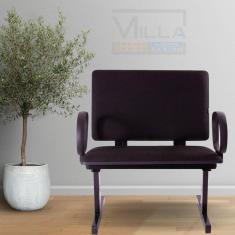 Imagem de Cadeira Escritório Obesos Até 200KG Com Braços Corsa Longarina Reforçada Preto