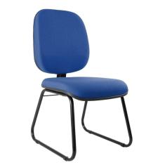 Imagem de Cadeira Escritório Interlocutor Diretor Estofada Anatômica Base Sky Metal Wood Design Azul