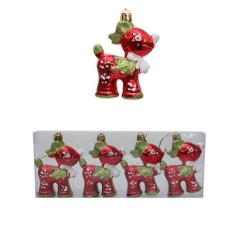 Imagem de 4 peças de enfeites de rena de Natal – enfeites de plástico para pendurar em árvore de Natal para decoração de festa interna e externa