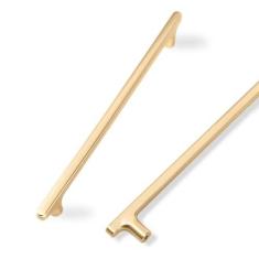 Imagem de COTYKILEY Pacote com 10 puxadores de armário de latão escovado de 192 mm, puxadores de armário de cozinha dourados, puxadores de porta de armário, ferragens para armário de cozinha, puxadores de gaveta, puxadores de cômoda