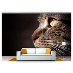 Imagem de Papel De Parede Animais Gato Rosto Felino 3D Anm132
