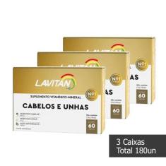 Imagem de Kit 3Cx Suplemento Vitaminas Lavitan Cabelos Unhas 180 Dias