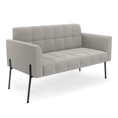 Imagem de Sofá Namoradeira 2 Lugares Pé Ferro Pto Elisa Bouclê Cinza D03 - D`Rossi