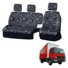 Imagem de Sofá Cama Banco Completo Mb Atego 1418 Cabine Simples Cinza - Pampa