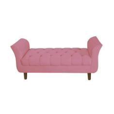Imagem de Recamier Estofado Para Sala De Estar 195 Cm Grécia Suede Rosa Barbie -