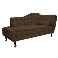 Imagem de Recamier Diana 160cm Lado Esquerdo Suede Marrom - Doce Sonho Móveis