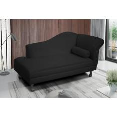 Imagem de Recamier divã larissa liso 160cm lado direito suede preto - VH MOVEIS