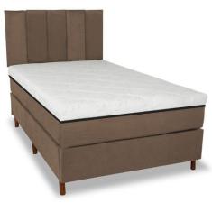 Imagem de Cama Box e Colchão Magnético com Cabeceira - Therapy Life Slim, Marrom