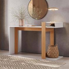Imagem de Mesa Escrivaninha Aparador Versa Home Freijó/Branco - Telasul