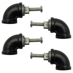 Imagem de LB-LAIBA Puxadores de armário de tubulação de água industrial, puxadores de maçaneta de porta de gaveta, estilo industrial retrô para guarda-roupa, cômoda, armário, gaveta, maçanetas de porta de