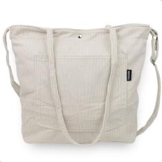 Imagem de Bolsa Sacola de Ombro Canelada com Alça Transversal 2 Bolsos - KNIMP, 