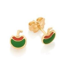 Imagem de Brinco Rommanel Banhado Ouro Fruta Coco Ana Hickmann Adulto / Infantil 526438