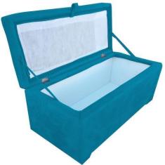 Imagem de Puff Retangular Baú 80 Pé D Cama Solteiro Porta Brinquedos - Beatriz D