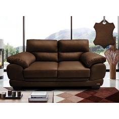 Imagem de Sofá de Couro Legítimo 2 Lugares 1,76m Cama Inbox Don Arturo Caramelo